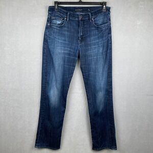 Lucky Brand Mens 363 Straight Leg Dark Wash Tencel Stretch Denim Jeans 32 Blue